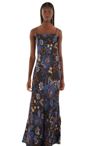 Black Slip Maxi Dress - Snakes Bouquet