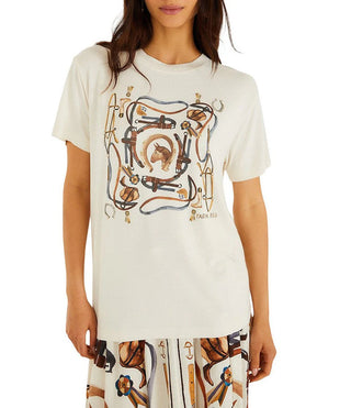 Farm Rio Equestrian Slim T-Shirt - Off-White
