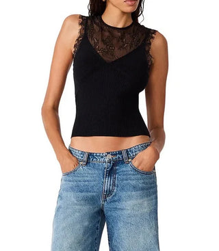 Steve Madden Kourt Sweater Top - Black