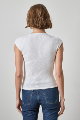 Lilla P Extended Shoulder Slim Tee - White