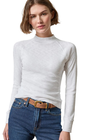 Lilla P Raglan Long Sleeve Mock Neck - White