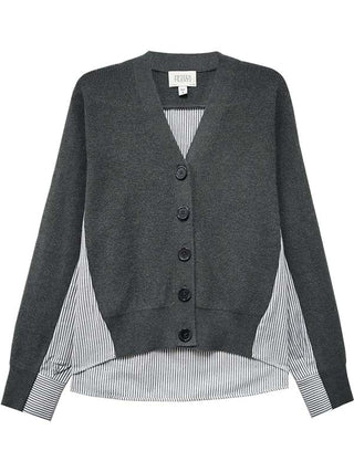 Fifteen Twenty Celine Mixed Media Cardigan - Charcoal