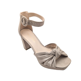 Anesa Shimmer Suede Heel - Dark Taupe