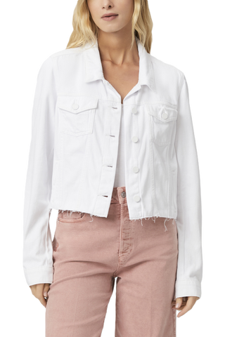 Relaxed Vivienne Jacket w/ Raw Hem - Crisp White