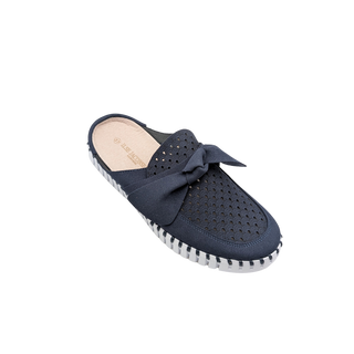 Tulip Bow Mule - Dark Indigo