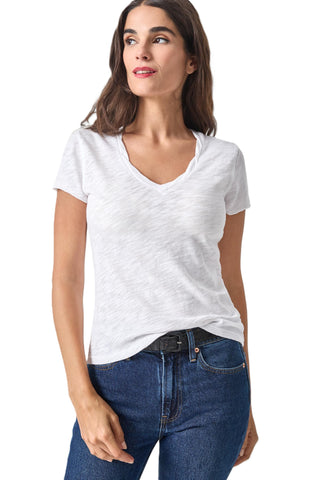 Lilla P Twisted Binding V-Neck - White