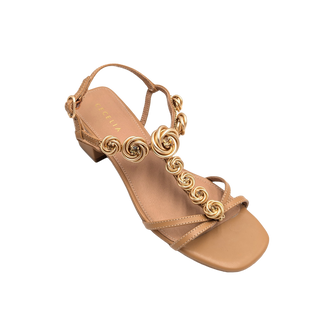 Cecelia Rally W/ Abbot Rosette - Cognac/ Gold