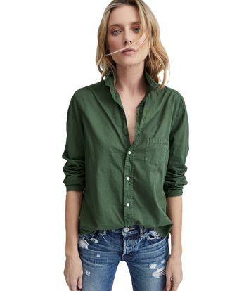Relaxed Button Up Shirt - Army Green