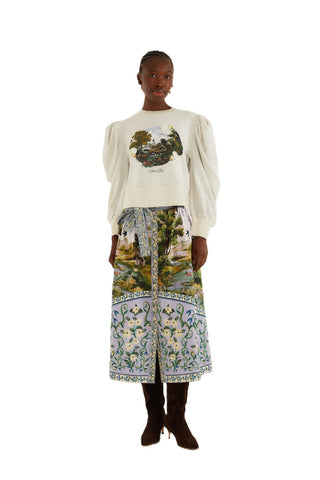Farm Rio Multi Midi Skirt - Countryside Landscape