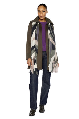 Abstract Print Scarf - Loden Multi