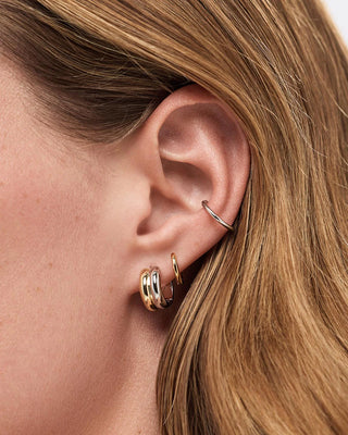 Asher Huggie Hoop Earring - Two Tone