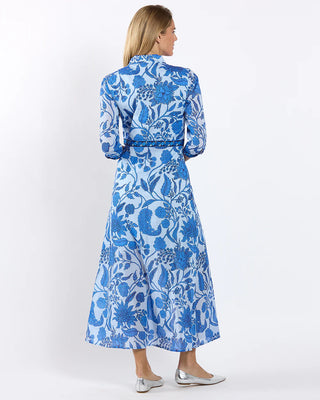 Minna Dress - Floral Blockprint Periwinkle