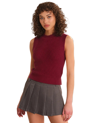 525 America Demi High Crew Neck Tank - Dark Cherry