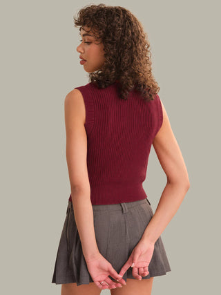 525 America Demi High Crew Neck Tank - Dark Cherry