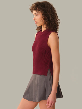 525 America Demi High Crew Neck Tank - Dark Cherry
