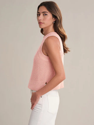 525 - Demi High Crew Neck Tank - Pink Salt