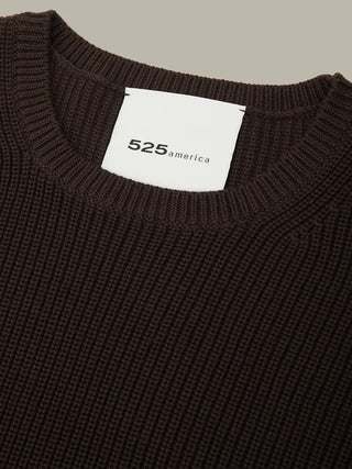 525 America Emma Crewneck Shaker Sweater - Chocolate Plum