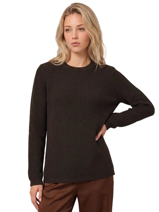 525 America Emma Crewneck Shaker Sweater - Chocolate Plum