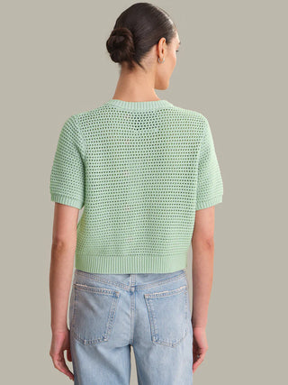 525 - Marie Pocket Front Crew Neck Cardigan - Silt Green