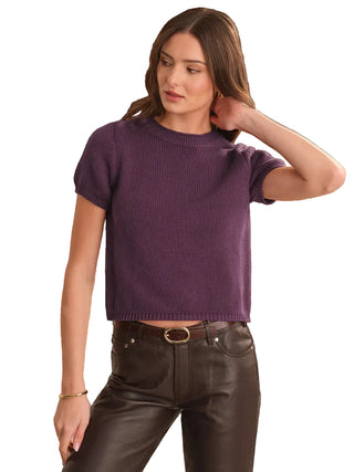 525 America Banks Rolled Edge Sweater Tee - Italian Plum