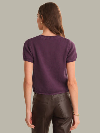 525 America Banks Rolled Edge Sweater Tee - Italian Plum