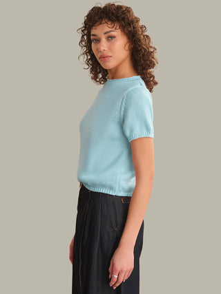 525 America Banks Rolled Edge Sweater Tee - Winter Sky
