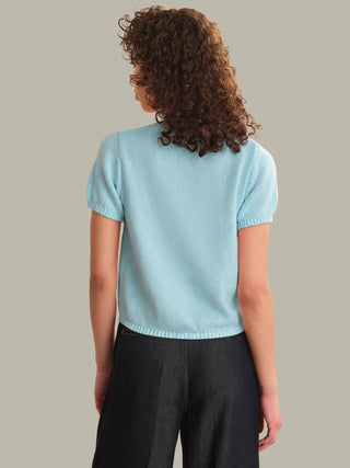 525 America Banks Rolled Edge Sweater Tee - Winter Sky
