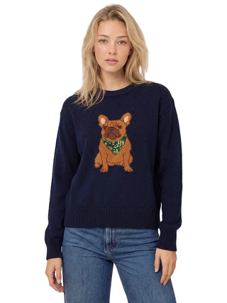 525 America Dog With Bandana Sweater - Dark Blue Combo