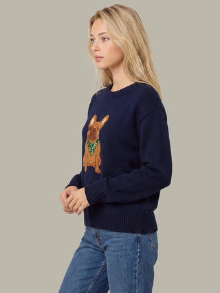 525 America Dog With Bandana Sweater - Dark Blue Combo