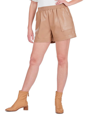Joy Joy Faux Leather Short - Mocha
