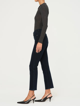 Mara Straight Mid Rise Jeans - Flatiron