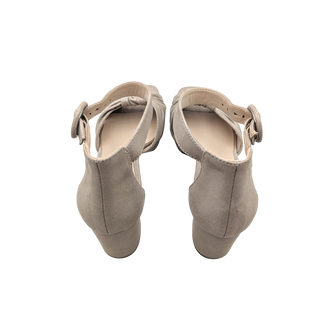 Anesa Shimmer Suede Heel - Dark Taupe
