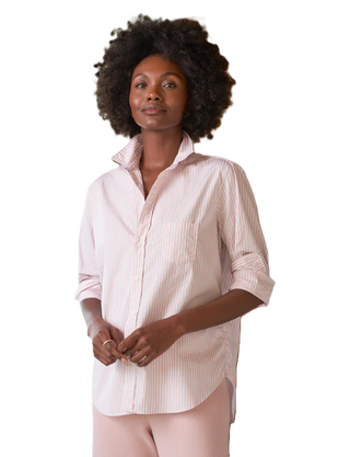 Relaxed Button Up Shirt - Pink Stripe