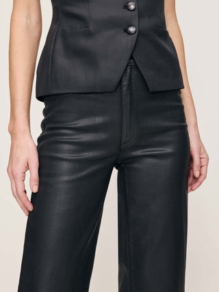 Karmine Refined Wide Leg: High Rise 31' - Black Coated