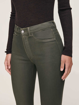 Bridget Boot: High Rise Instasculpt Crop - Moss Coated