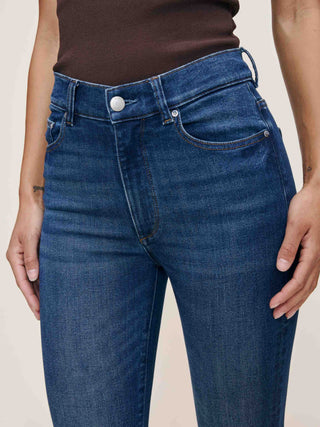DL 1961 Bridget Boot: High Rise Instasculpt Crop - Raindrop