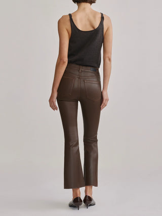 DL 1961 Bridget Boot: High Rise Instasculpt Crop - Brownstone Coated