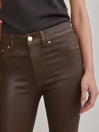 DL 1961 Bridget Boot: High Rise Instasculpt Crop - Brownstone Coated