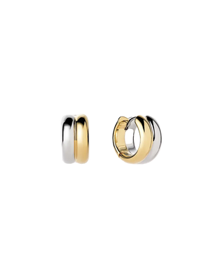 Asher Huggie Hoop Earring - Two Tone