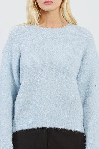 Knitted Sweater - Light Blue