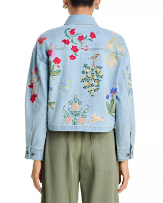 Beatrix Cropped Denim Jacket - Denim Blue