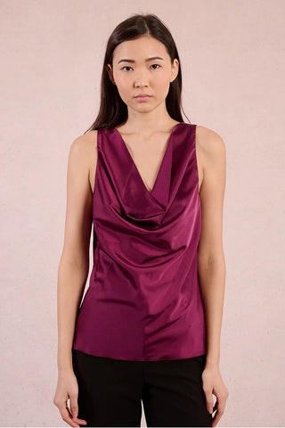Ladies Woven Top - Dark Pink
