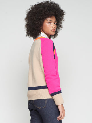 Colorblock Sweater - Pink/Orange