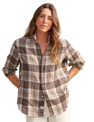 Frank and Eileen Relaxed Button-up Shirt - Brown Plaid