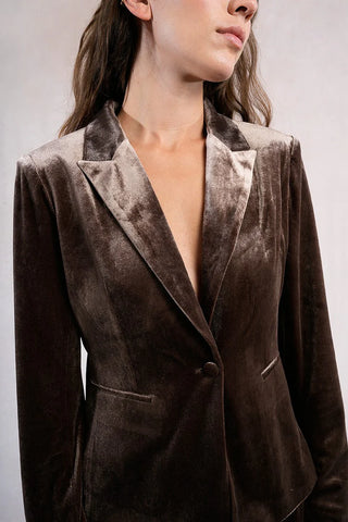 Ladies Knitted Blazer - Brown