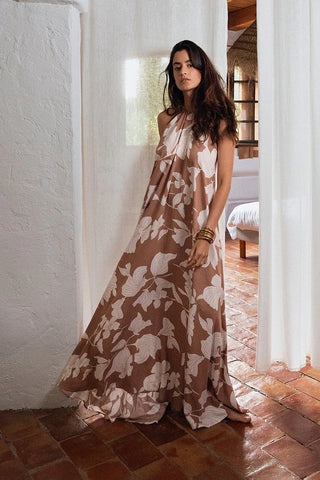 Ladies Woven Dress - Beige Chloe
