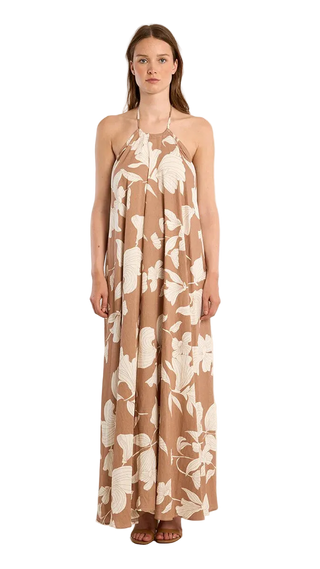 Ladies Woven Dress - Beige Chloe