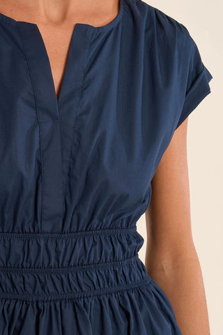 Ladies Woven Dress - Navy Blue