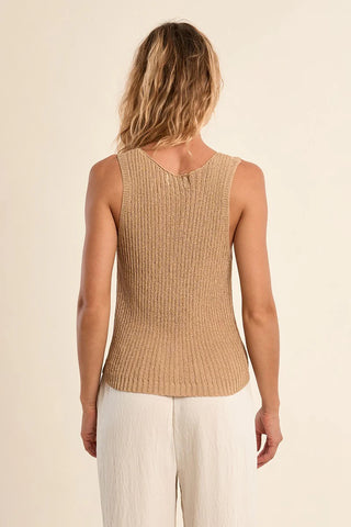Ladies Knitted Tank Top - Khaki