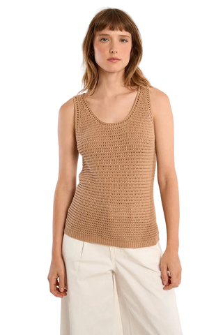 Molly Bracken - Ladies Knitted Tank Top - Beige